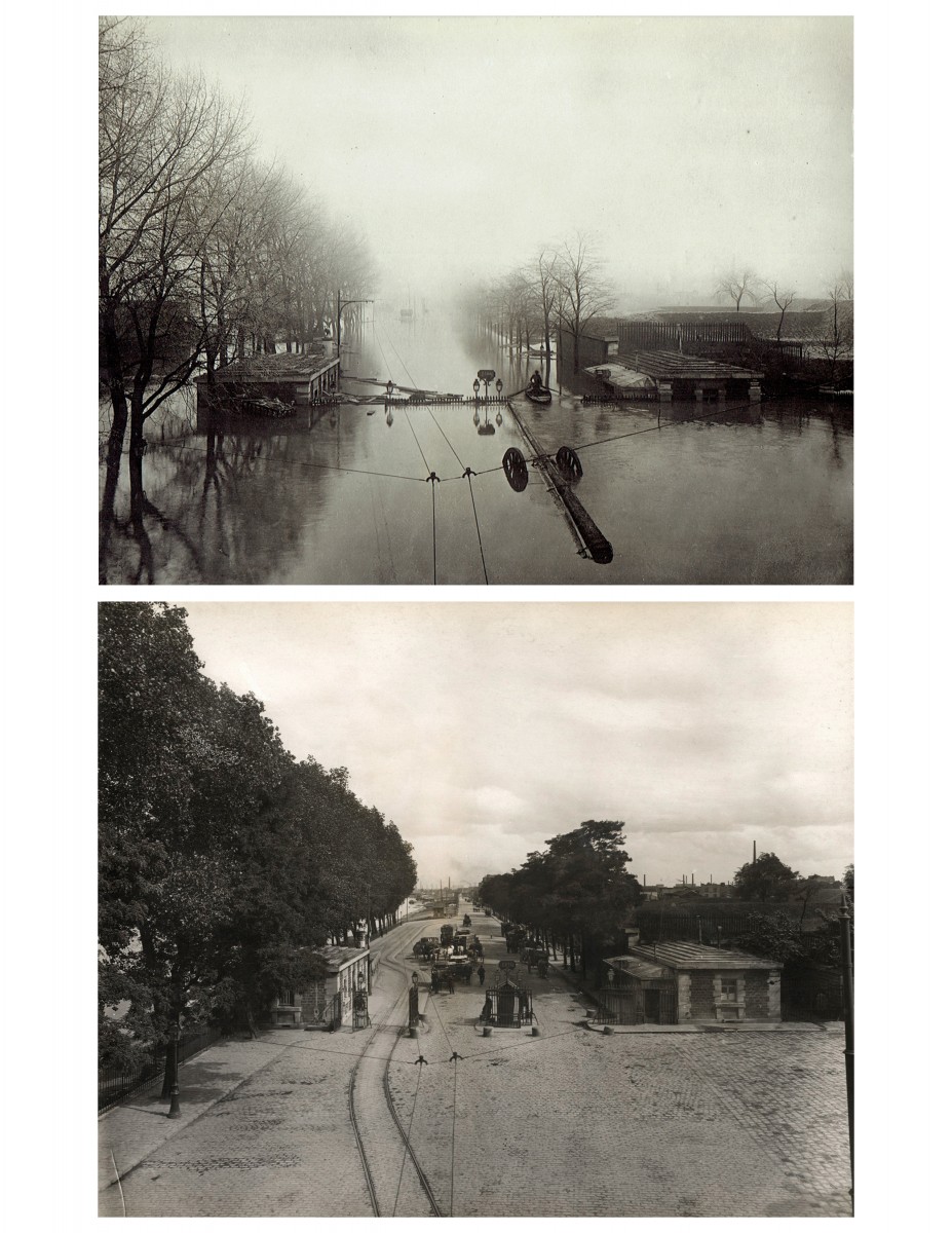 Paris Flood, (Gateway to docks), Jan. 27-30, 1910 & six months later