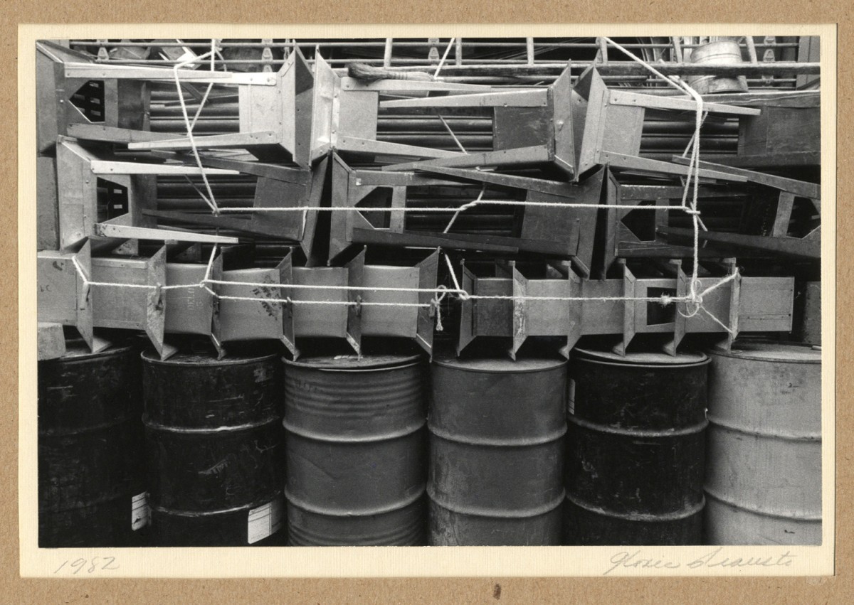 Untitled (barrels and stands)