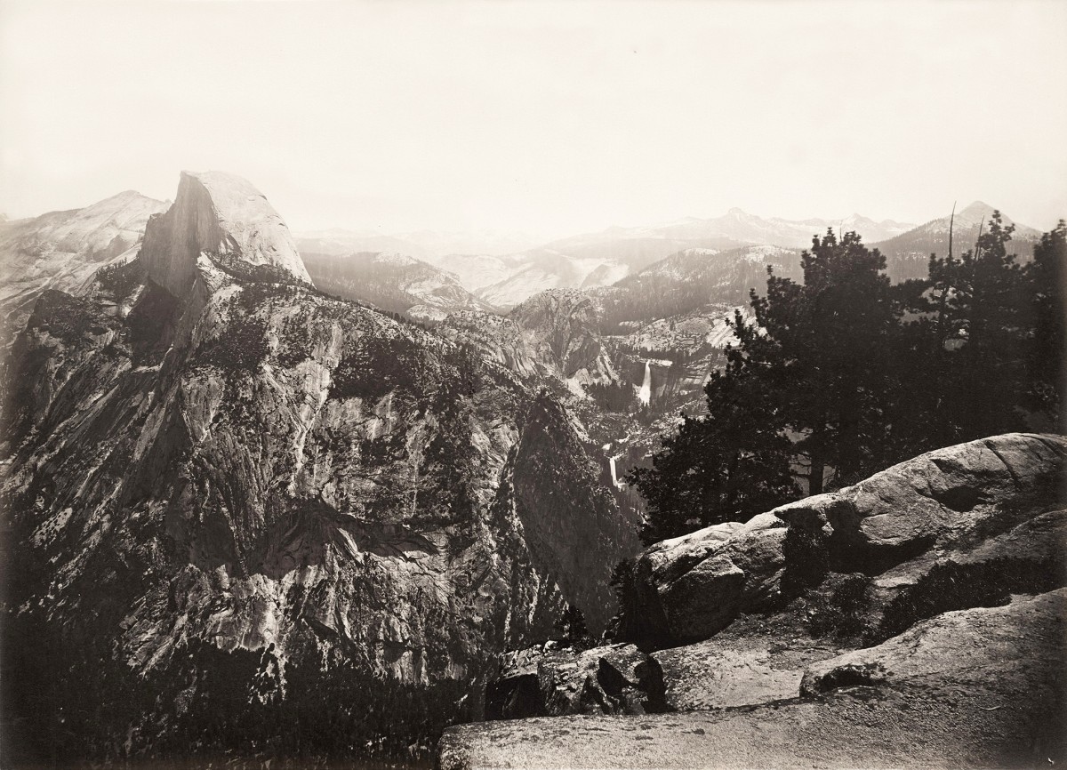 The Half Dome, Vernal and Nevada Falls, from Glacier Point, Yosemite
