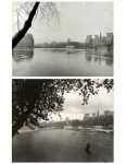 Paris Flood, Pont d'Arcole & Hotel de Ville, Jan. 27-31, 1910 & six months later