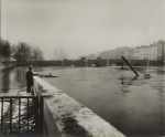 Paris Flood, Pont de la Tournelle & Submerged Crane, Jan. 27 -31, 1910
